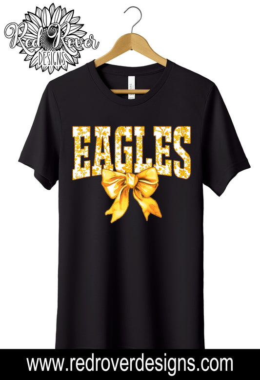 Gold Eagles Toile Bow